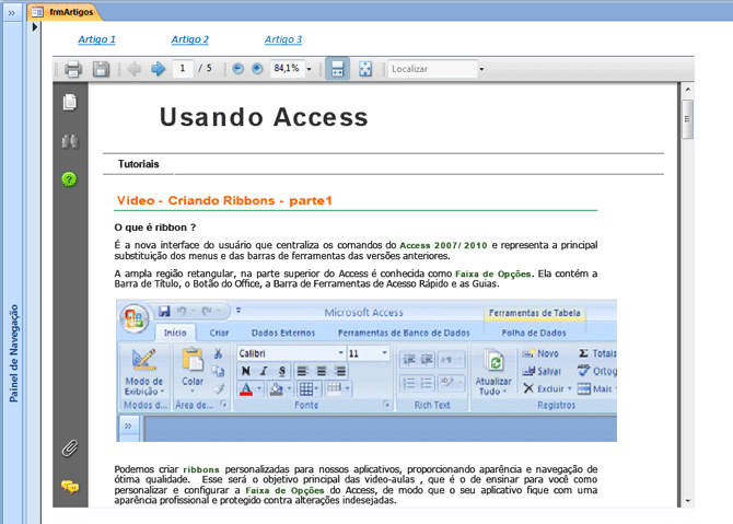 ActiveX Windows Media Player no Access 2007